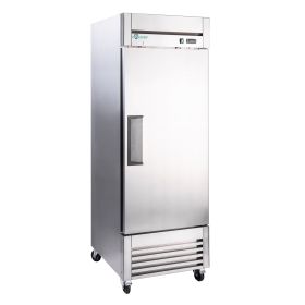 27" Reach-In Commercial Refrigerator, Stainless Steel Single Door Cooler, Digital Thermostat, LED Lighting, ETL