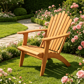 Acacia Wood Outdoor Patio Chair - Durable Weather-Resistant Furniture with 400 Lbs Weight Capacity