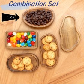 5pcs Party Set, Practical Wooden Tableware for Snacks, Bread, Cake, Heat-Resistant, Scratch-Resistant, Kitchen Accessories,  Fall Decor