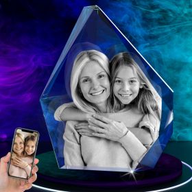 RUIOU 3D Crystal Photo Personalized Gifts For Her, Him, Mom, Dad, Women, Men, Couple, Custom 3D Laser Engraved Picture Iceberg (Option: Large)