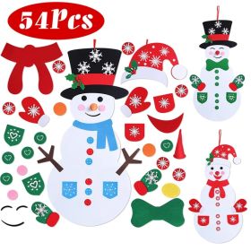 Felt Christmas Snowman Set DIY Felt Christmas Hanging Decorations (Option: MULTICOLOR)