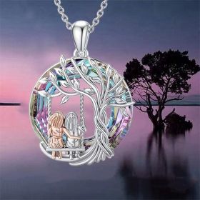 Fashion Little Girl Tree Of Life Pendant Personality (Color: Silver)