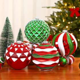 6''/150mm Large Christmas Ball Ornaments, 4Pcs Christmas Tree Decor, Shatterproof Hanging Decorations with Hooks, White & Silver Baubles for Xmas (Color: Red Green White)