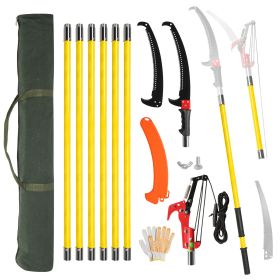 26ft Manual Pole Saw, Lightweight Tree Trimmers Long Handle Pruner Set, Sharp Steel Blade and Scissors Pole Saw for Trimming Palm, Pear Tree, Fir (Color: as picture)