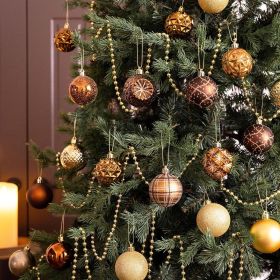 Ornaments for Christmas Trees, 16ct 2.36 Inches White and Silver Shatterproof Christmas Tree Decorations (Color: Copper Gold)
